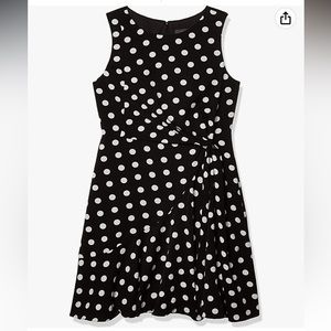 Adrianna Papell Dot Printed Fit and Flare Dress - Size 14